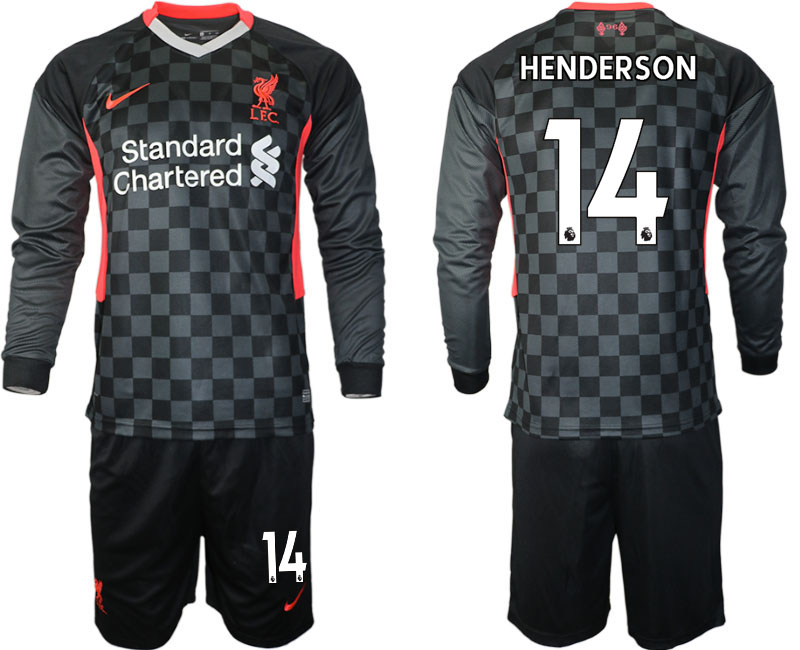 Men 2021 Liverpool away long sleeves #14 soccer jerseys->liverpool jersey->Soccer Club Jersey